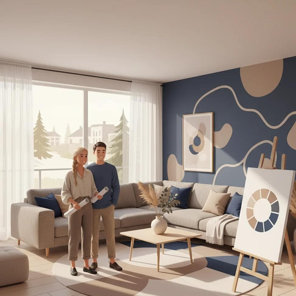 Färgpaletten för 2026: Marinblått, beige och taupe som bas i grisch-stilen